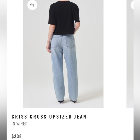 NWT AGOLDE CRISS CROSS UPSIZED JEAN
IN WIRED size 30 - Picture 9 of 10